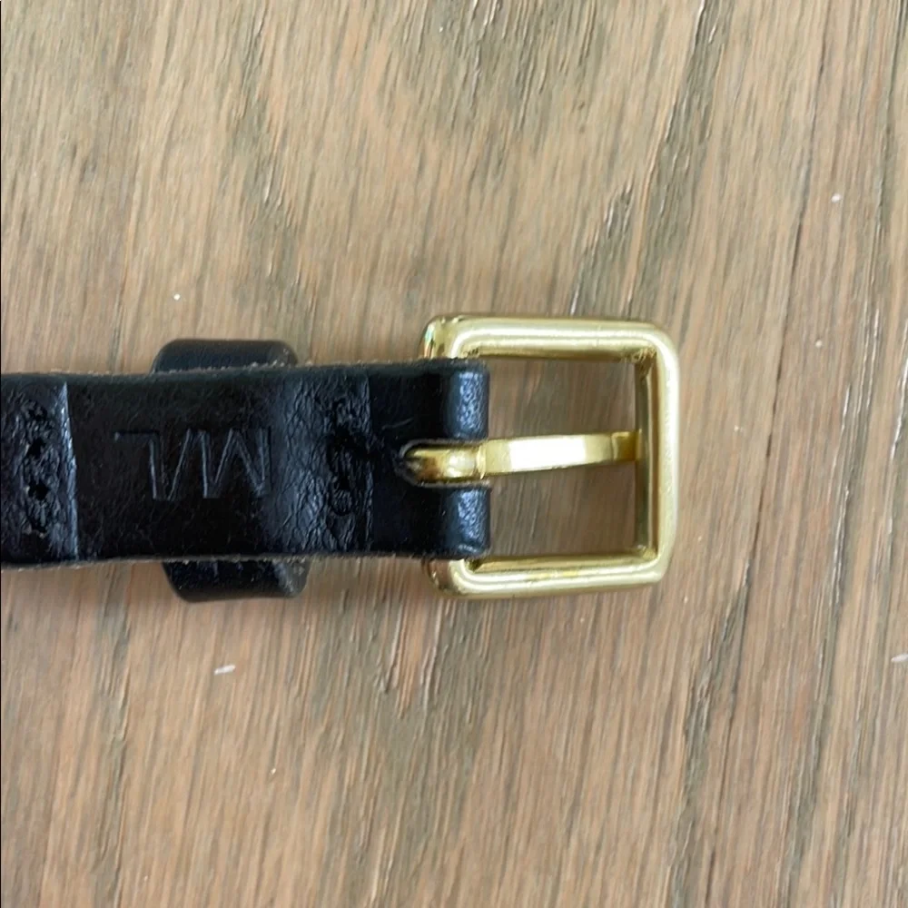 3/$12! J. Crew women’s dark brown skinny Leather Belt with Gold Buckle - Picture 3 of 4